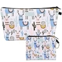 Small Makeup Bag for Women 2Pcs Cute Makeup Pouch with Coin Purse Aesthetic Cosmetic Bag Travel Toiletry Bag Waterproof Makeup Bag Portable Zipper Pouch(Alpaca) @ $3.79