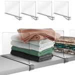 Hekmaden Acrylic Shelf Dividers for Closet Organization 4PCS，Clear Shelf Divider Fits Shelves of 0.4-1 Inch @ $13.79