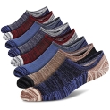 FLYRUN Mens No Show Cotton Socks 8 Pack Low Cut Casual Sock with Non-Slip Grips @ $5
