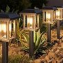 XMCOSY+ Solar Lights Outdoor 20 LM LED with 2-Tone Bronze Tone & Wood Tone, Solar Garden Lights with Glass Metal, IP65 Waterproof Solar Powered for Yard Landscape Driveway Walkway (2Pack, Warm White) @ $8.39