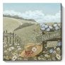Bathroom Wall Art Vintage Farm Landscape Painting Blue Sky and Wildflowers Canvas Print Country Rural Scene Nature Botanical Meadow Picture Colorful Daisy Floral Yellow Purple Framed Artwork 14x14inch @ $3.99