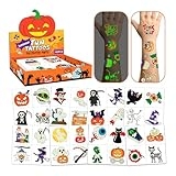 EMOME 192 PCS Halloween Tattoos for Kids, Luminous Temporary Tattoo Stickers for Halloween Party Favors Decorations, Halloween Gifts for Kids Goodie Bag Stuffers