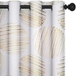 Deconovo Living Room Curtains 72 Inch Length, Room Darkening Drapes, Soundproof Curtains with Gold Circle Print Pattern (52×72 Inch, Silver Grey, Set of 2) @ $10.39