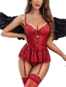 Avidlove Women Sexy Lace Teddy Bodysuit Lingerie Set with Garter Belt @ $9.74