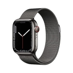 Apple Watch Series 7 [GPS + Cellular 41mm] Smart watch w/ Graphite Stainless Steel Case with Graphite Milanese Loop. Fitness Tracker @ $399.00