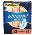 Always Maxi Pads Size 4 Overnight Absorbency Unscented with Wings @ $4.97
