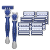 DreamGenius Razors for Women,Women’s shaving,2 Non-Slip Handles +19 Refills,Value Blue Shaver Women Pack, Easy Carry in Travel