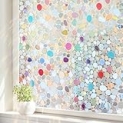 Viseeko 3D Rainbow Window Film,Window Privacy Film Stained Glass Holographic Window Cling Non-Adhesive Static Cling 3D Decorative Window Vinyl Window Decals Window Coverings for Home 17.5 x 78.7 inch @ $8.39