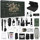 Diweez Survival Kit Advent Calendar for Men 2025-24 Days Christmas Countdown Survival Tools Emergency Gear for Teen Adult, Xmas Gifts for Outdoor Enthusiasts, Camping, Fishing, Hiking Adventure