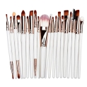 Female Makeup Brushes Set 20pcs Professional Cosmetics for Face Eyeshadow Eyebow Eyelash Lip Highlighter Powder Foundation Make Up Brush Kit Tools (White) @ $4.18