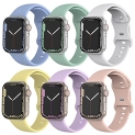 BMBMPT Compatible with Apple Watch Band 40mm 38mm 41mm Soft Silicone Sport Strap Replacement Wristbands for iphone iWatch Series 7 6 5 4 3 2 1 SE for Women Men 6 Pack @ $6.99