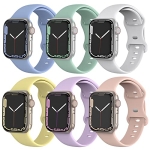 BMBMPT Compatible with Apple Watch Band 40mm 38mm 41mm Soft Silicone Sport Strap Replacement Wristbands for iphone iWatch Series 7 6 5 4 3 2 1 SE for Women Men 6 Pack @ $6.99