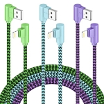 iPhone Charger 10FT Lightning Cable [Apple MFi Certified] 3 Pack 90 Degree Fast iPhone Charging Cables Cord Compatible with iPhone 14/13/12/11 Pro MAX/XR/XS/8/7/Plus/6S/SE/iPad (10 Feet) @ $6.49