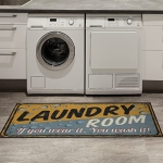 Machine Washable Bubbles Design Laundry Room Rug Non-Slip Rubberback 2×5 Laundry Runner Rug for Laundry Room @ $10.67