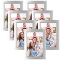 Giftgarden 4×6 Picture Frame Silver Set of 7, Multi Modern 4 x 6 Silver Frames for Wall or Tabletop Display @ $9.99
