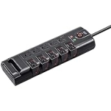 Monoprice 8 Feet 10 Outlet Rotating Surge Protector Power Block / Strip (Black) @ $26.44