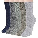 Justay 5 Pairs Womens Wool Socks Vintage Soft Cabin Warm Socks Thick Knit Cozy Winter Socks for Women Gifts @ $7.49