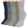 Justay 5 Pairs Womens Wool Socks Vintage Soft Cabin Warm Socks Thick Knit Cozy Winter Socks for Women Gifts @ $7.49