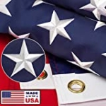 American Flags for Outside 3×5, Heavy Duty American Flag with Embroidered Stars, Thicken Nylon US Flag with Sewn Stripes Brass Grommets US Flags 3×5 Outdoor Made in USA High Wind All Weather Flags @ $8.17