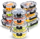 JoyJolt JoyFul 24pc Borosilicate Glass Storage Containers with Lids. 12 Airtight @ $35.95