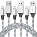 Durable iPhone Charger Cord 6FT 3Pack [Apple MFi Certified] Lightning Cable Nylon Braided iPhone Cord Fast Charging @ $2.99