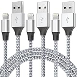 Durable iPhone Charger Cord 6FT 3Pack [Apple MFi Certified] Lightning Cable Nylon Braided iPhone Cord Fast Charging iPhone Cable Compatible with iPhone 14/13/12 Pro Max/12Pro/11 @ $2.99