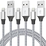 Durable iPhone Charger Cord 6FT 3Pack [Apple MFi Certified] Lightning Cable Nylon Braided iPhone Cord Fast Charging iPhone Cable Compatible with iPhone 14/13/12 Pro Max/12Pro/11 @ $2.99