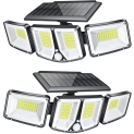 Solar Outdoor Lights 180 LED Solar Motion Sensor Light 3 Heads 270 Degree Wide Angle Solar Security Lights IP65 Waterproof Solar Flood Lights (2 Pack) @ $15.09