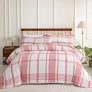 Sophia & William Twin Comforter Set, 2 Piece Waffle Weave Bedding Comforter Set with 1 Pillow Sham, White + Red @ $36.99