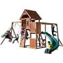 Swing-N-Slide Cedar Brook Wooden Backyard Play Set with Monkey Bars, Swings, Climbing Wall, and Curved Slide @ $1149.00