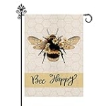 Spring Garden Flag Bee Happy Flower Floral Summer Vertical Double Sided Burlap 12.5 x 18 Inch Holiday Farmhouse Seasonal Yard Outdoor Decor @ $7.19