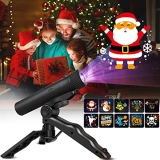 Christmas Projector Lights Indoor 2 in 1 LED Projector Light Flashlight with 10 HD Never-Fading Patterns Home Xmas Halloween New Year Decorations @ $9.99