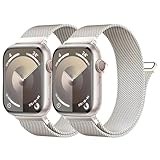 EVIE BAND 2 Pack Compatible with Apple Watch Band for Women Men: 38mm 40mm 41mm 42mm 44mm 45mm 49mm – Stainless Steel Loop Metal Magnetic Strap for iWatch Series Ultra SE 10 9 8 7 6 5 4 3 2