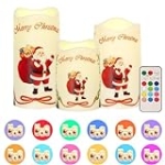 Flameless Candles 12-Color Changing Battery Operated Candles Warm Light Plastic Candle(D:3.25