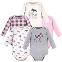 Hudson Baby Unisex Baby Cotton Long-sleeve Bodysuits, Pink Moose, 3-6 Months US @ $6.47