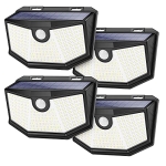 Solar Outdoor Lights – 4-Pack Super Bright 160 LEDs Motion Sensor Security Lights with 270° Wide Angle/3 Modes IP65 Waterproof Solar Powered Wall Lights for Patio Garden Garage Yard Front Door @ $20.29