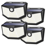 Solar Outdoor Lights – 4-Pack Super Bright 160 LEDs Motion Sensor Security Lights with 270° Wide Angle/3 Modes IP65 Waterproof Solar Powered Wall Lights for Patio Garden Garage Yard Front Door @ $20.29