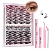ESEENLO Lash Extension Kit DIY 320pcs Lash Clusters Eyelash Extension Kit, 9-16mm Mix 30D 40D Curl Individual Lashes Kit with Lash Bond & Seal Remover Lash Tweezers for Self Use (30D&40D-9-16MIX KIT) @ $5.77