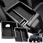 TECTICO Center Console Organizer Compatible with Bronco 2021 2022 2023 2024 2/4-Door, Interior Accessories Console Organizer Tray Storage Box, Non-Slip Mat, Not for Bronco Sport, Black, 2 Pcs @ $4.99