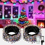 AHAWILL String Lights for Christmas Decor,LED RGB Classroom Lights, Waterproof Fairy Lights Indoor for Christmas Decor,Dimmable,8 Modes,Home Decorations (83ft)