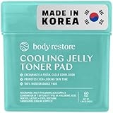 Body Restore Niacinamide Toner Pads – Christmas Stocking Stuffers, White Elephant, Korean Skin Care, Face Wipe with Hyaluronic Acid, Travel Essentials, Birthday Gifts for Women, Men – Cooling Jelly