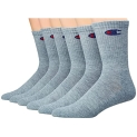 Champion Mens Double Dry Moisture Wicking Logo 6 Or 12 Pack Crew Sock @ $9.00