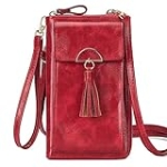 MANACUBE Women’s Crossbody Handbags Small PU Leather Handbags Cellphone Wallet Purse with 2 Removable Straps, Red @ $5.49