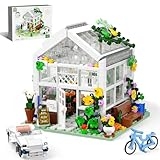 QLT White Flowers House Building Set, Compatible with Lego Flower Friends House Create Elegance and Warmth Environment, Greenhouse Building Toy, Nice Gift for Boys, Girls and Adult (639 Pcs) @ $23.99