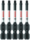 BOSCH ITSQ2205 (5) 2 In. Square #2 Impact Tough Screwdriving Bits