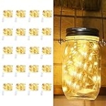 HAOSEE 20 Pack Fairy Lights Battery Operated,3.3ft 20 LED Silver Wire Warm White Firefly Waterproof Mini Led String Lights for Party Crafts Wedding Decor @ $9.00