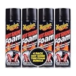 Meguiar’s G13919 Hot Shine Tire Foam, Aerosol Tire Shine for Glossy, Rich Black Tires – 19 Oz Spray Can (Pack of 4)