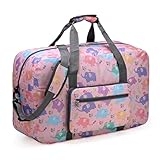 Nabegum Foldable Weekender Travel Duffle Bag for Women Carry On Luggage Overnight Bags with Shoulder Strap @ $15.00