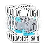 (3Pcs) Live Laugh Toaster Bath Sticker Funny Toaster Quote Joke 2