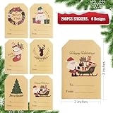 Christmas Gift Tags 200PCS Kraft Self Adhesive Christmas Name Tags for Gifts Holiday Gift Stickers Santa to from Gift Tag Stickers Gift Wrapping Labels for Presents @ $7.00